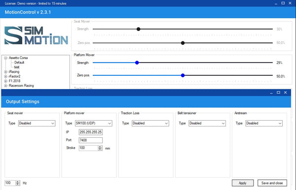 Sim-Motion Software - Demo