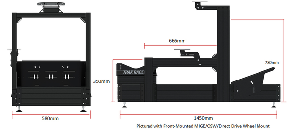 TR8020 Black TR160 160mm x 40mm Aluminium Cockpit with Wheel Deck