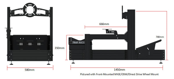 TR8020 Black TR160 160mm x 40mm Aluminium Cockpit with Direct Front Wheel Mount